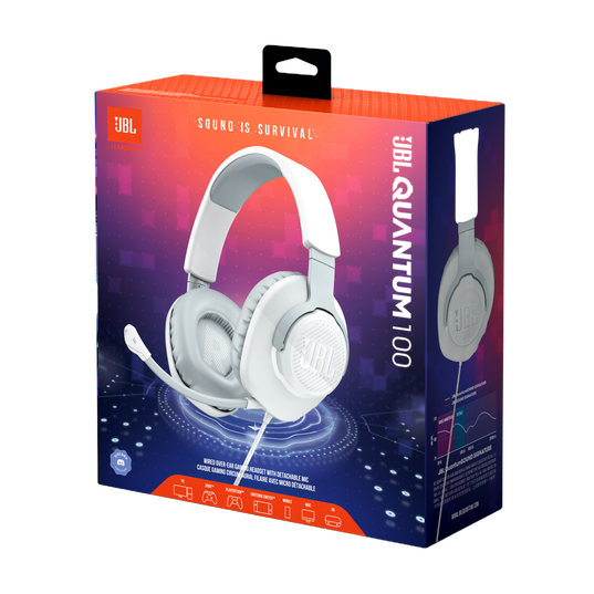 JBL Quantum 100 - White - Wired over-ear gaming headset with flip-up mic - Detailshot 15